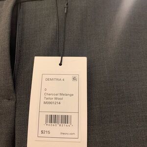 Theory “Demetria 4” Charcoal Melange Tailor Wool Flare Pant Size 0 NEVER WORN